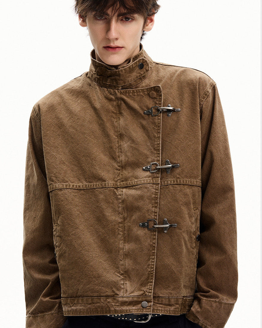 Giubbotto da uomo con Alamari in Cotone Washed | Haven Loom, immagine 4