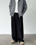 Pantaloni Larghi da uomo con Doppie Pinces in Lino e Lana | Haven Loom
