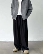 Pantaloni Larghi da uomo con Doppie Pinces in Lino e Lana | Haven Loom