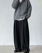 Pantaloni Larghi da uomo con Doppie Pinces in Misto Lana | Haven Loom