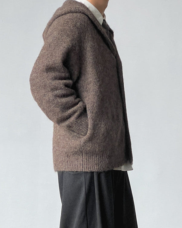 Cardigan da uomo con Cappuccio in Misto Lana | Haven Loom, immagine 3