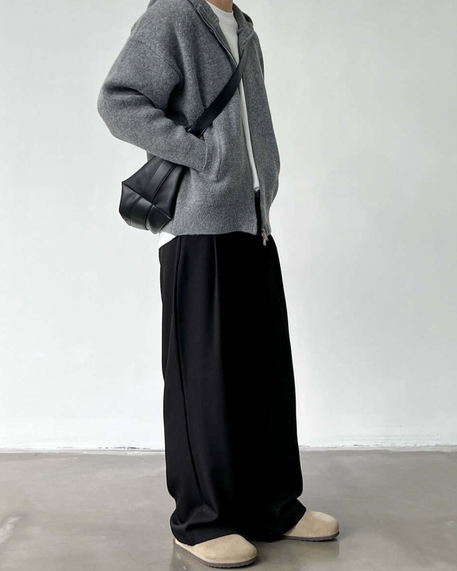Pantaloni Larghi da uomo con Doppie Pinces in Lino e Lana | Haven Loom, immagine 3