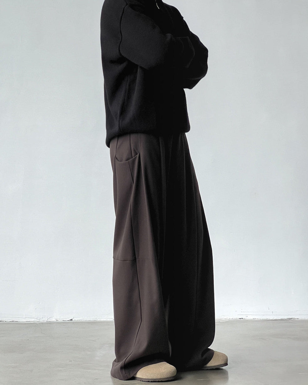 Pantaloni Larghi da uomo con Pinces in Misto Lana | Haven Loom, immagine 6