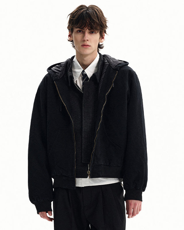 Giubbotto da uomo con Cappuccio e Zip in Cotone | Haven Loom