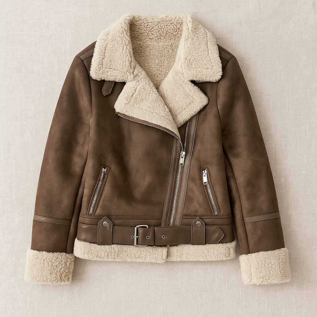 Giacca biker con bordo a contrasto