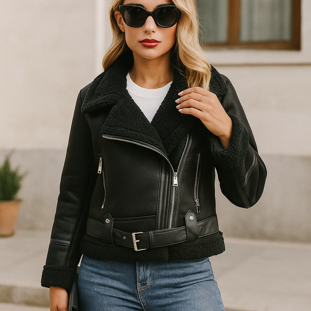 Giacca biker con bordo a contrasto, vista 8