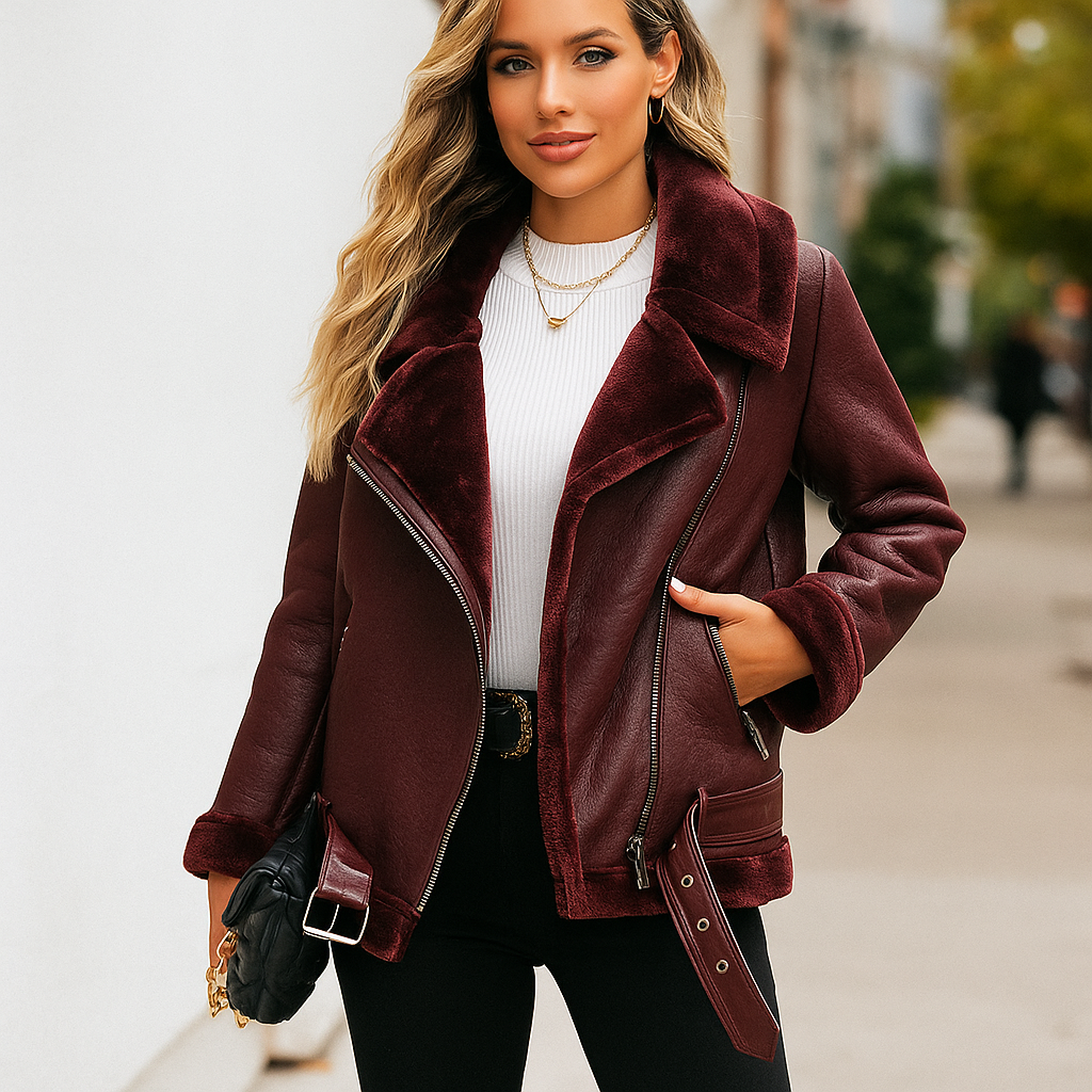 Giacca biker con bordo a contrasto, vista 7