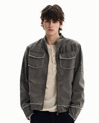 Field Jacket da uomo con Zip in Cotone Washed | Haven Loom, immagine 2