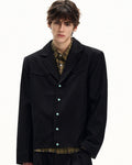Giubbotto da uomo con Bottoni in Twill di Lana | Haven Loom