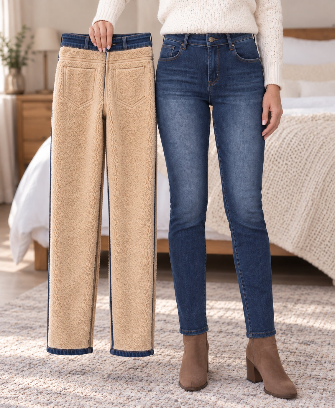 Warm-Lined Straight Jeans – view 4