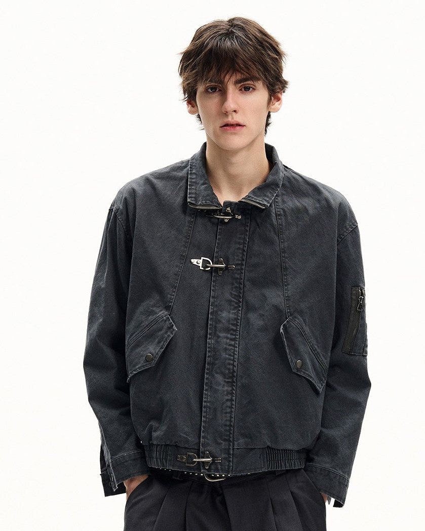 Giubbotto da uomo con Fibbie in Twill di Cotone | Haven Loom, immagine 4