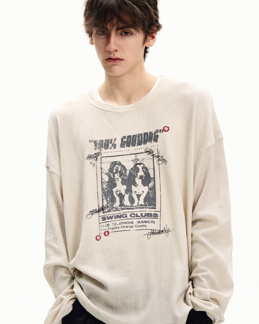 Maglia da uomo Maniche Lunghe a Nido d'Ape con Stampa | Haven Loom, immagine 2