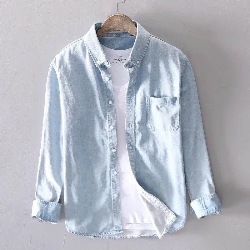 Washed Denim Layer Shirt – view 6