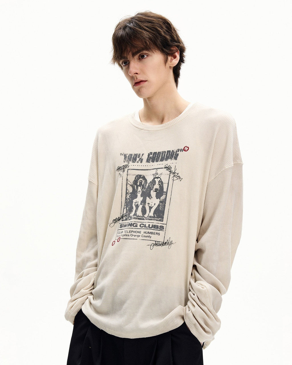 Maglia da uomo Maniche Lunghe a Nido d'Ape con Stampa | Haven Loom, immagine 4