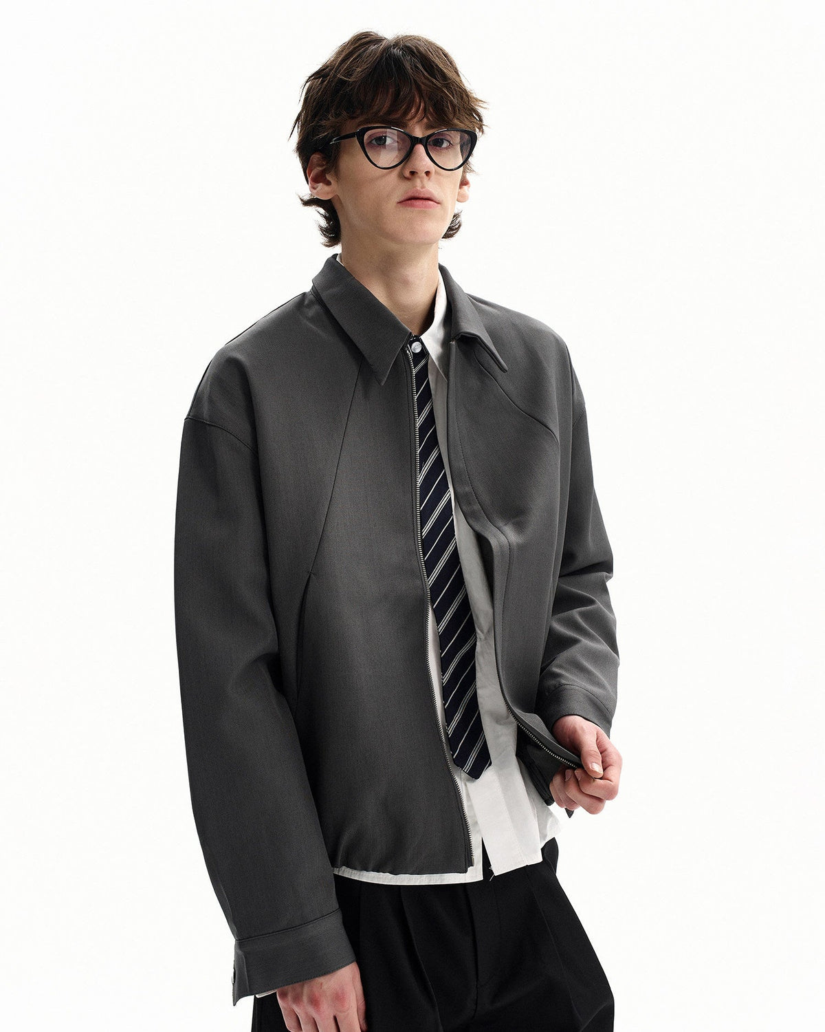 Giubbotto da uomo con Zip in Misto Lana | Haven Loom, immagine 2