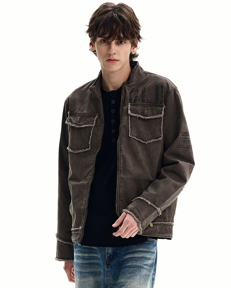 Field Jacket da uomo con Zip in Cotone Washed | Haven Loom, immagine 3