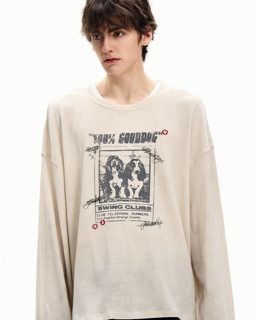 Maglia da uomo Maniche Lunghe a Nido d'Ape con Stampa | Haven Loom, immagine 3