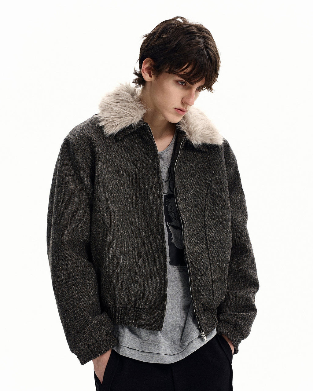 Giubbotto da uomo con Collo in Eco-Pelliccia | Haven Loom, immagine 5