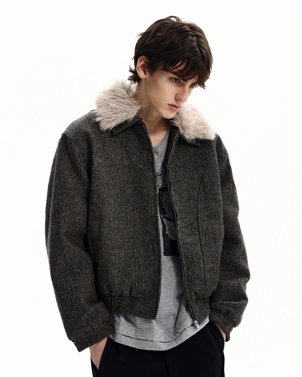Giubbotto da uomo con Collo in Eco-Pelliccia | Haven Loom, immagine 5
