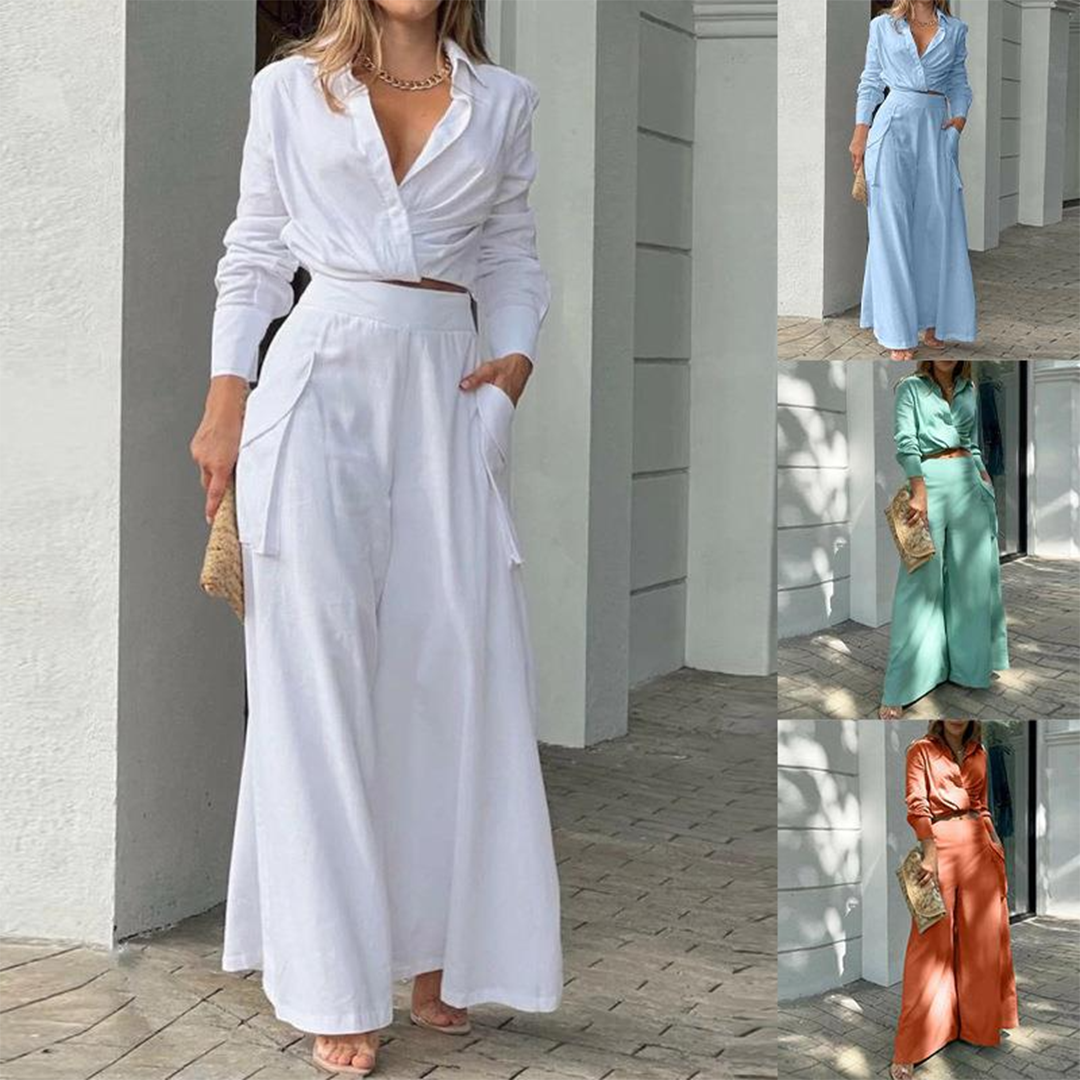 Completo camicia e pantaloni effetto lucido, vista 6