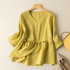 Blusa con bottoni e volant, immagine 4