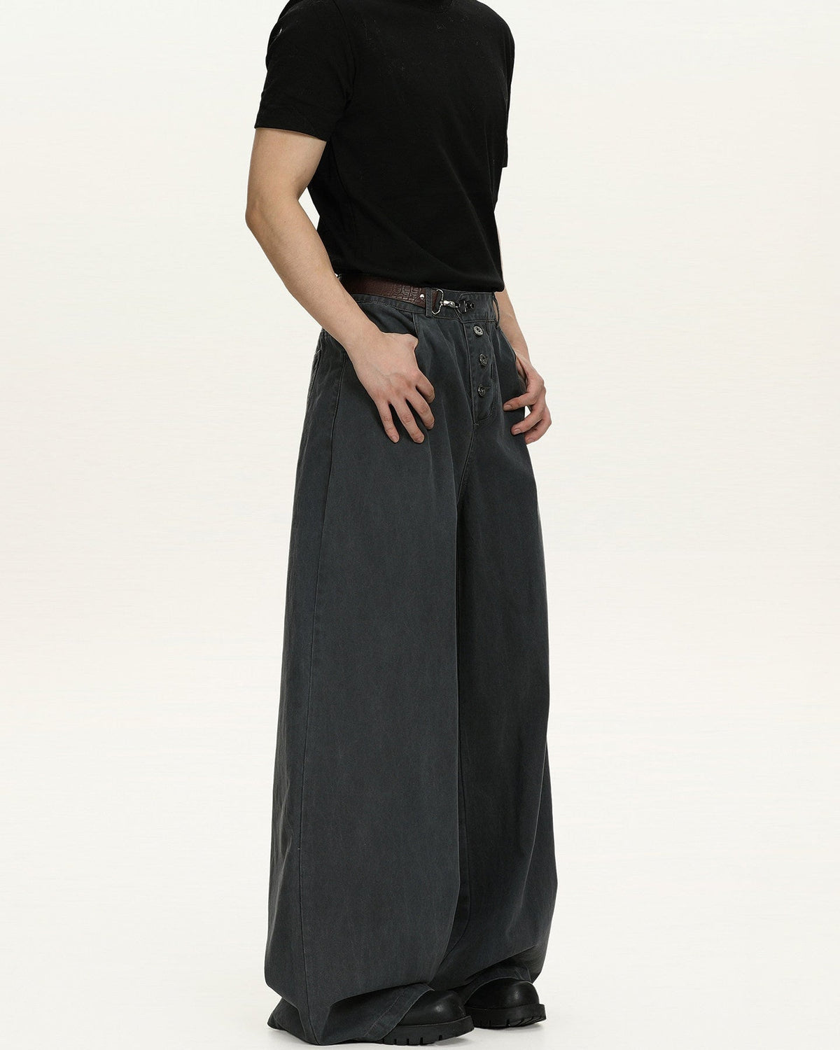 Jeans Larghi da uomo Washed in Cotone | Haven Loom, immagine 3