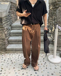 Pantaloni Larghi da uomo Vita Alta con Pinces in Lino | Haven Loom