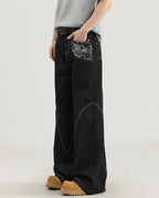 Jeans Larghi da uomo con Cuciture a Contrasto | Haven Loom, immagine 3