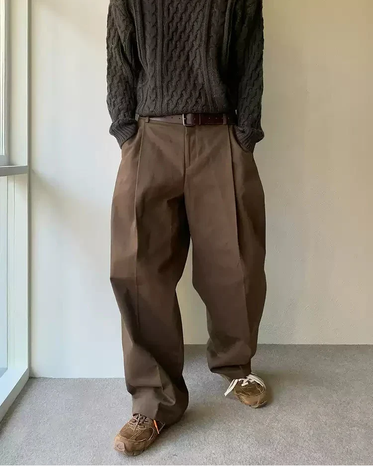 Pantaloni Larghi da uomo Vita Alta con Pinces in Lino | Haven Loom, immagine 2