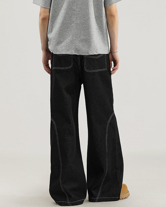 Jeans Larghi da uomo con Cuciture a Contrasto | Haven Loom, immagine 4