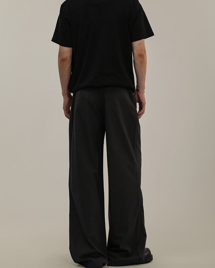 Pantaloni Larghi da uomo Gessati in Misto Lana | Haven Loom, immagine 4