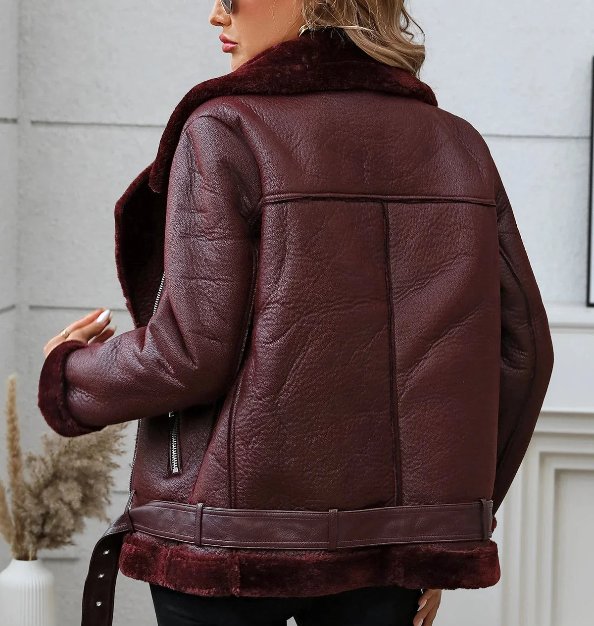 Giacca biker con bordo a contrasto, vista 6