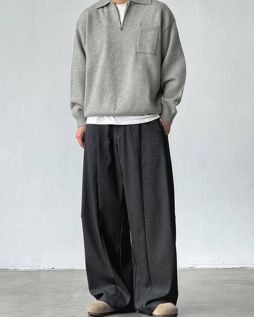 Pantaloni Larghi da uomo con Pinces in Misto Lana | Haven Loom