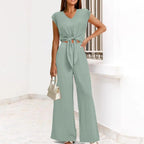 Completo con top annodato e pantaloni, vista 5