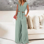 Completo con top annodato e pantaloni, vista 3