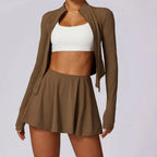 Completo con giacca zip e gonna, vista 4