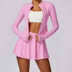 Completo con giacca zip e gonna, vista 2
