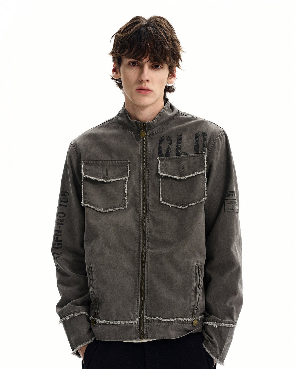Field Jacket da uomo con Zip in Cotone Washed | Haven Loom
