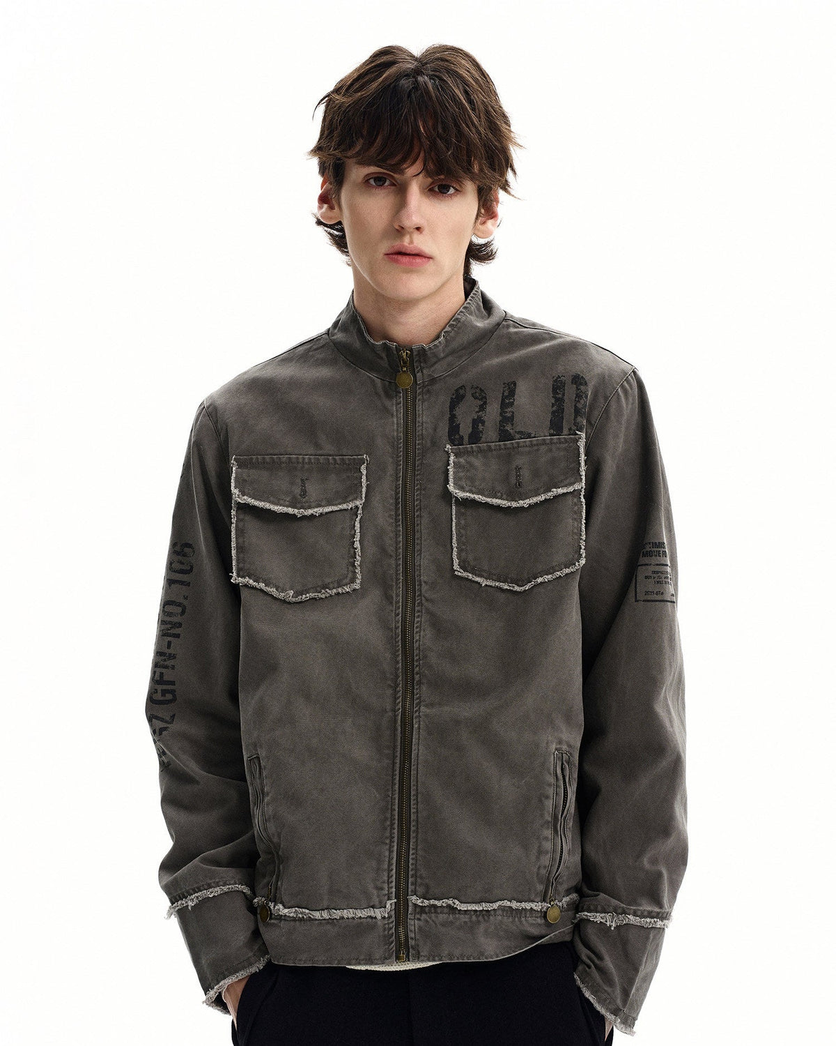 Field Jacket da uomo con Zip in Cotone Washed | Haven Loom