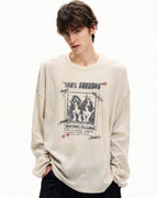 Maglia da uomo Maniche Lunghe a Nido d'Ape con Stampa | Haven Loom