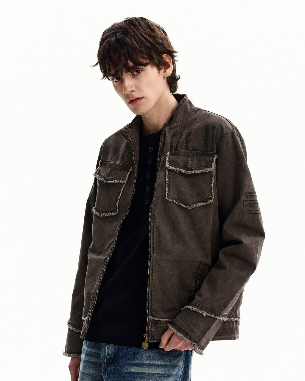 Field Jacket da uomo con Zip in Cotone Washed | Haven Loom, immagine 4