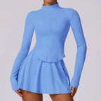 Completo con giacca zip e gonna, vista 9