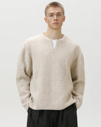 Maglione da uomo a Trecce Scollo a V in Lana | Haven Loom