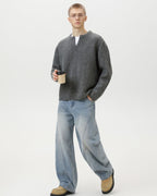 Maglione da uomo a Trecce Scollo a V in Lana | Haven Loom, immagine 6