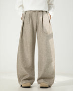 Pantaloni Larghi da uomo in Misto Lana e Cotone | Haven Loom