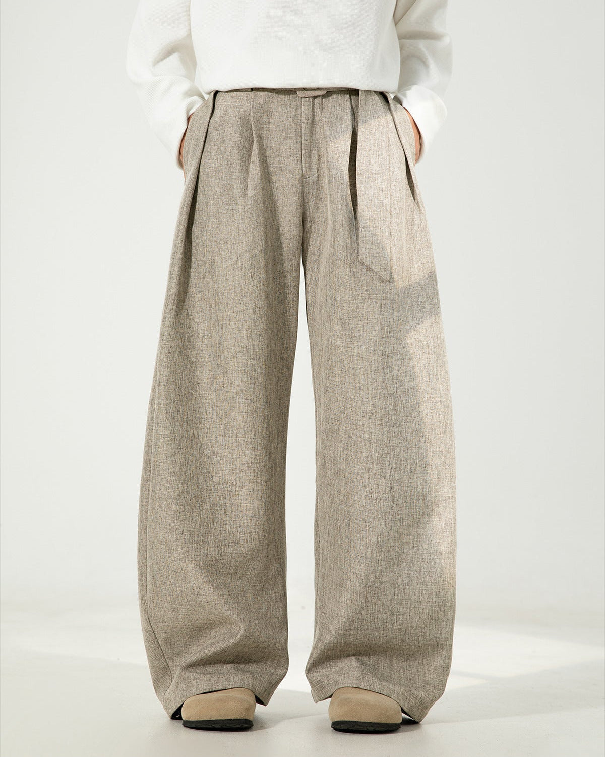 Pantaloni Larghi da uomo in Misto Lana e Cotone | Haven Loom