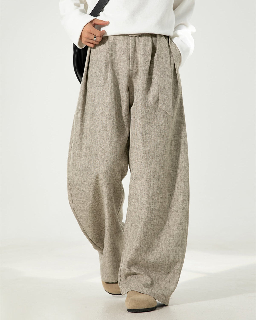Pantaloni Larghi da uomo in Misto Lana e Cotone | Haven Loom, immagine 4