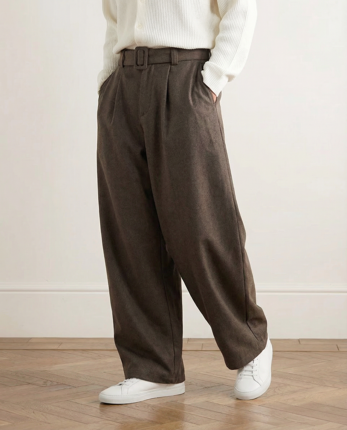 Pantaloni Larghi da uomo in Misto Lana e Cotone | Haven Loom, immagine 6