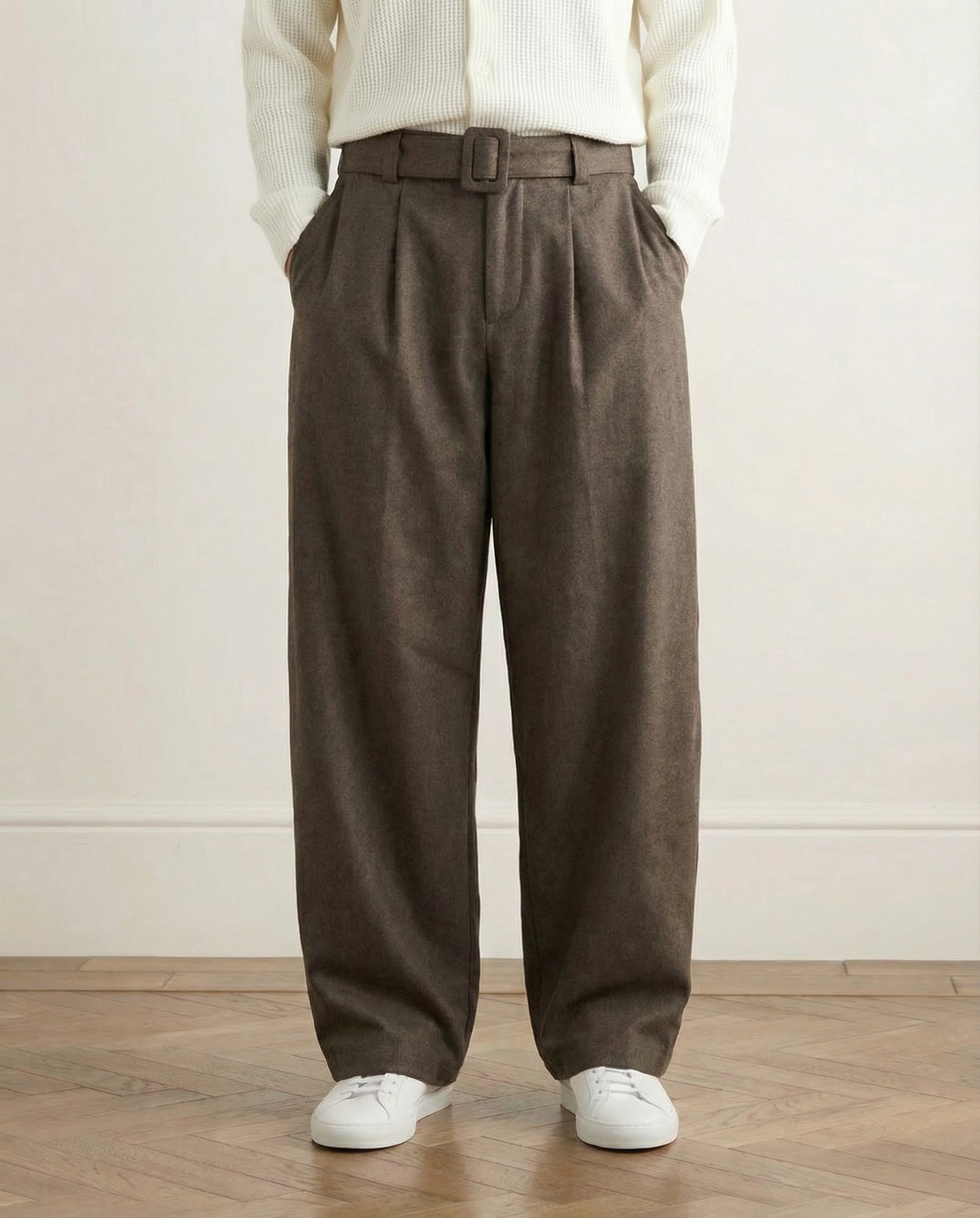 Pantaloni Larghi da uomo in Misto Lana e Cotone | Haven Loom, immagine 5