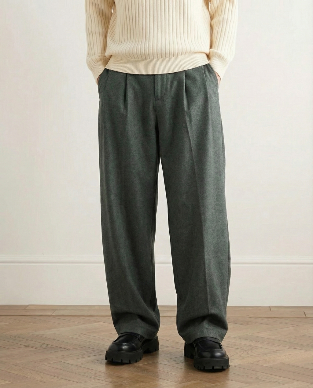 Pantaloni Larghi da uomo in Misto Lana e Cotone | Haven Loom, immagine 8